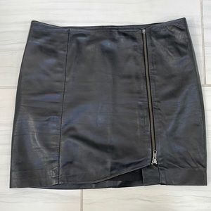 Leith Black Leather Zip mini Skirt size 6